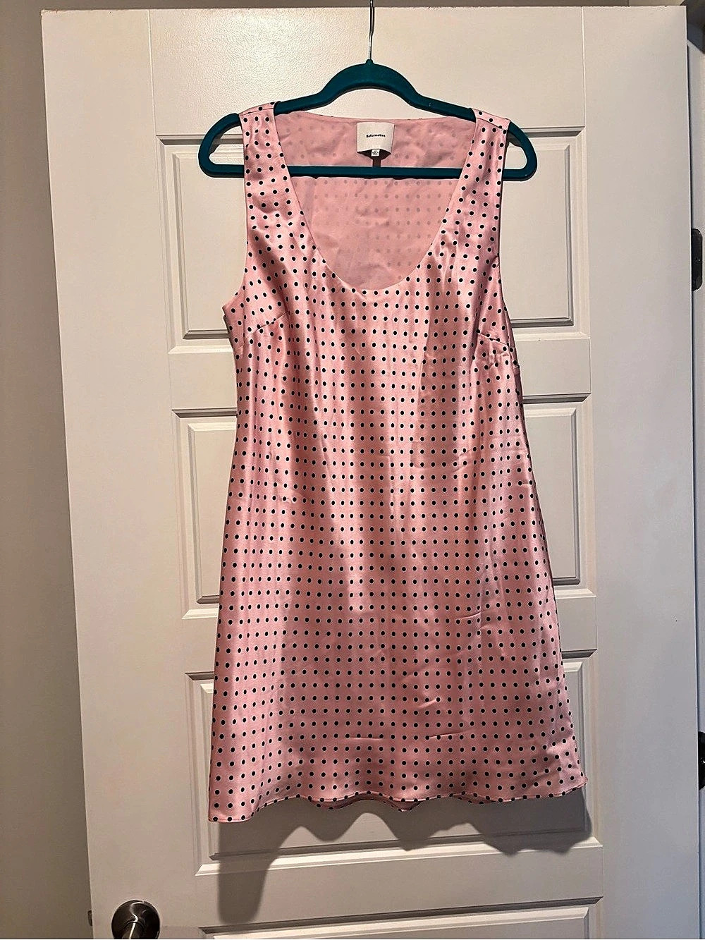 Reformation Eden Silk Mini Dress Pink & Black XL